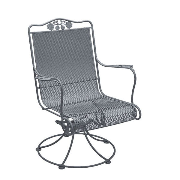 Briarwood Wrought Iron High Back Swivel Rocker by Woodard - Image 10
